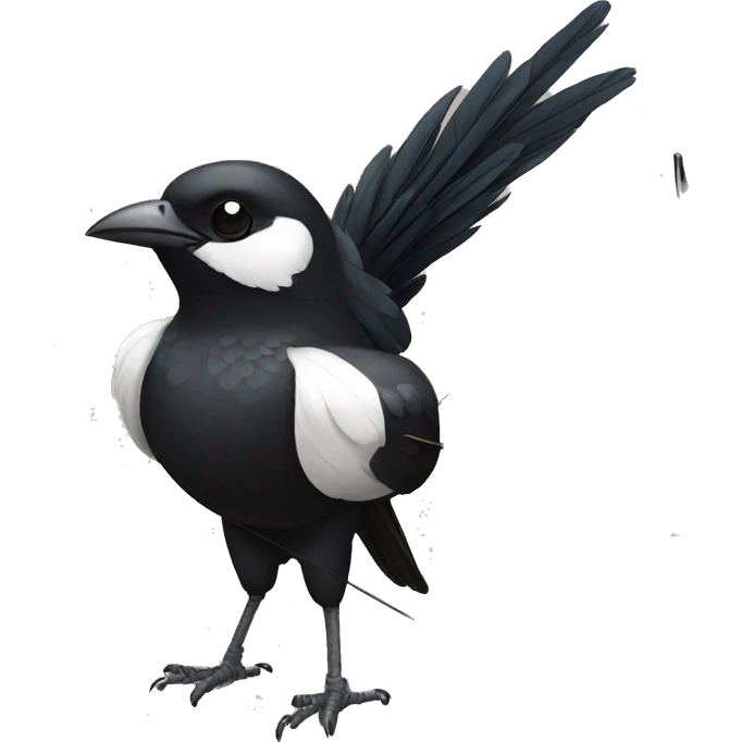 a magpie holding a bow and arrow emoji