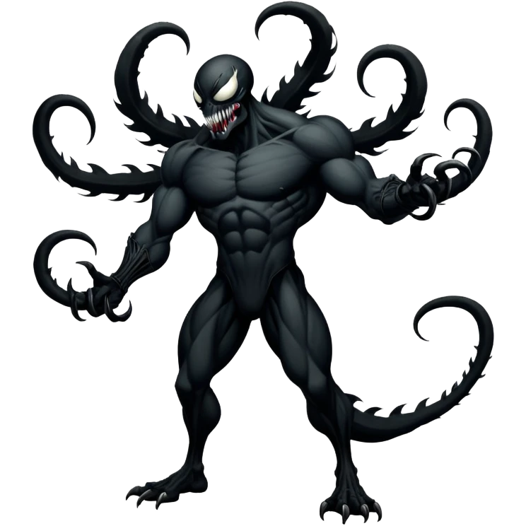 Fullbody Demiurge Venom-like shadowy god emoji
