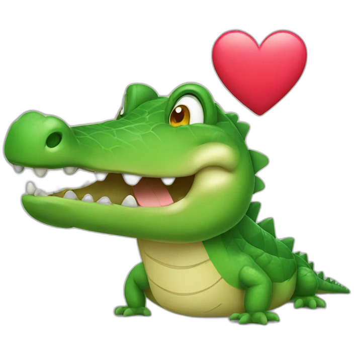 crocodile with heart eyes emoji