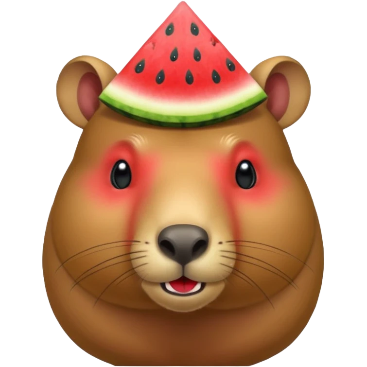 Capybara with watermelon on there head cute emoji