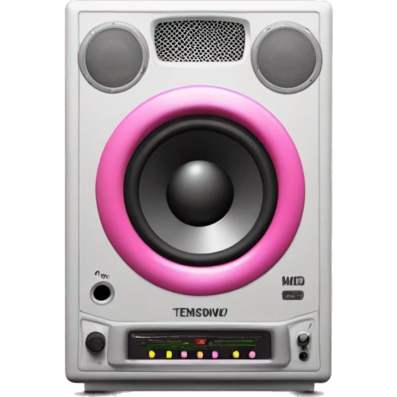 recording studio monitor with 2 woofersc, pink colour  emoji