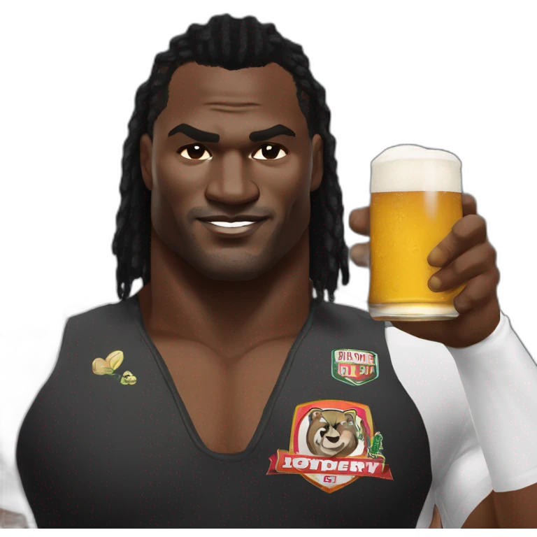 Francis ngannou qui boit une bière emoji