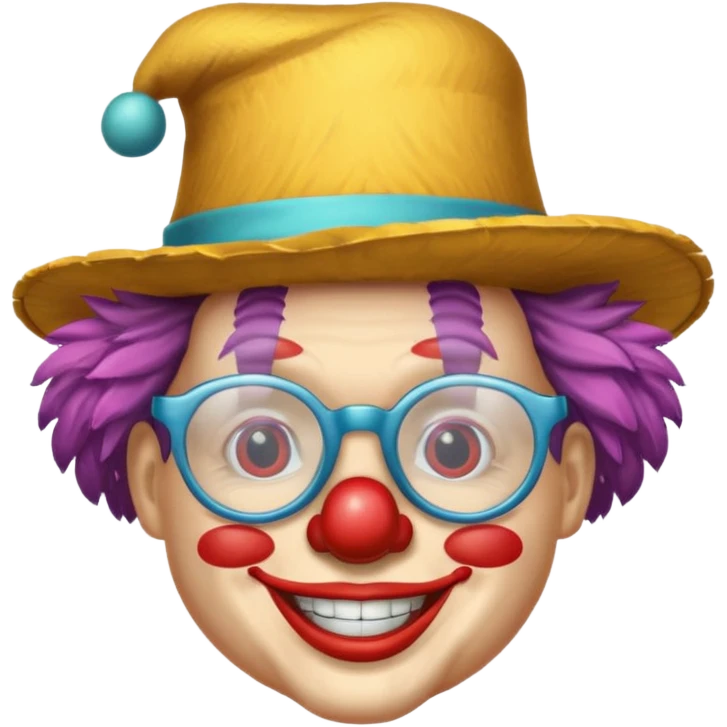 Clown feathered hat with glasses emoji