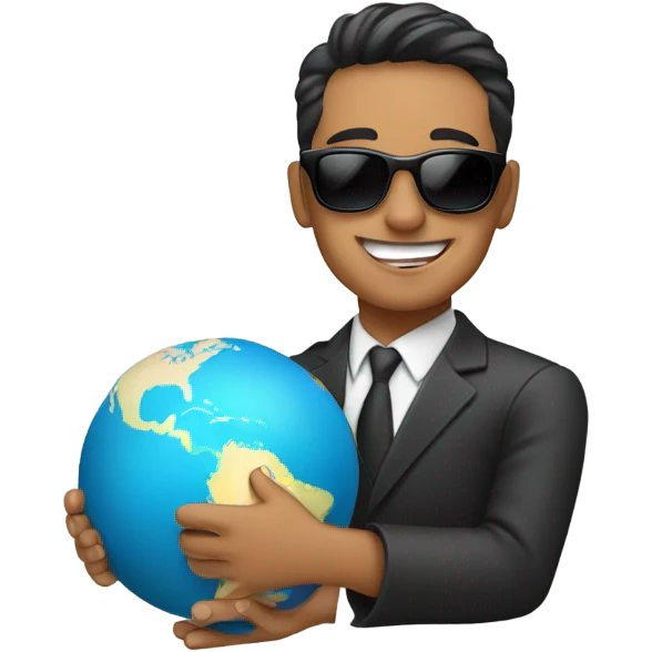 Happy Latino sunglasses with the world in his hands emoji