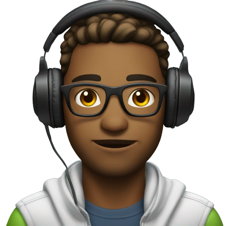 gamer with text above saying GG emoji