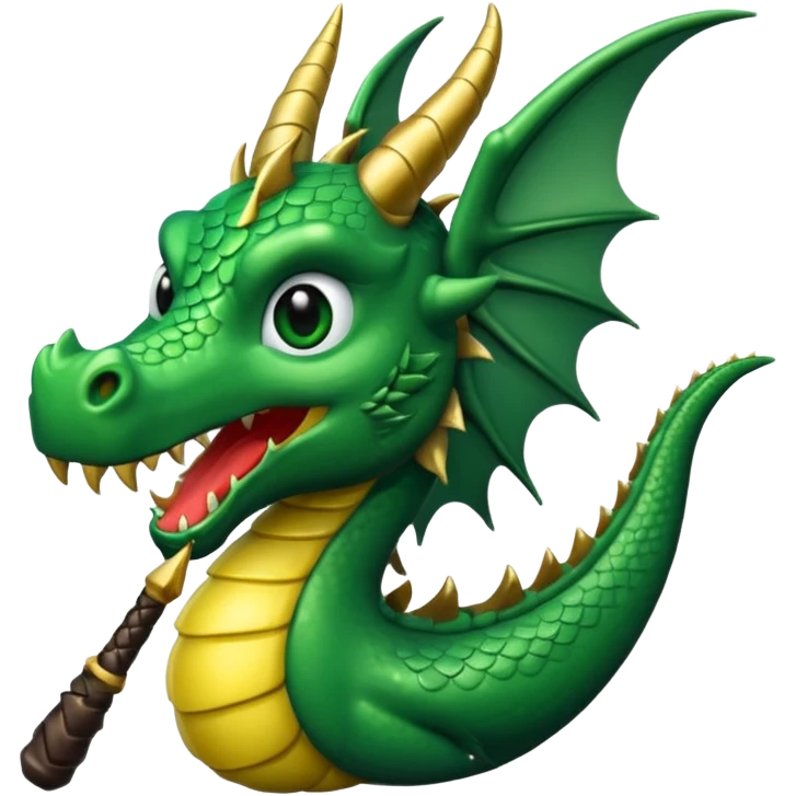 ein drache mit einem zauberstab und einen zilinder auf dem kopf emoji