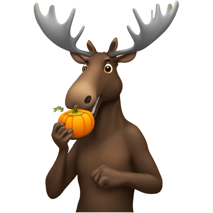 moose eating pumpkin emoji