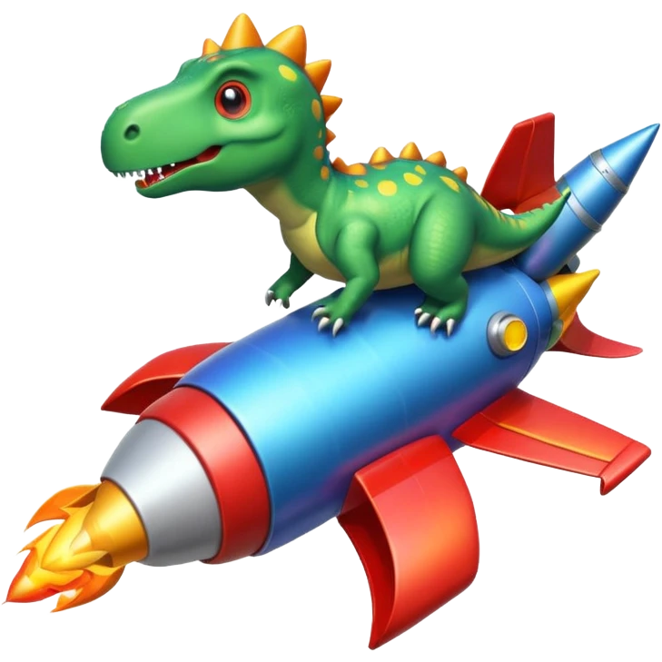 Dinosaurs with Rocket emoji