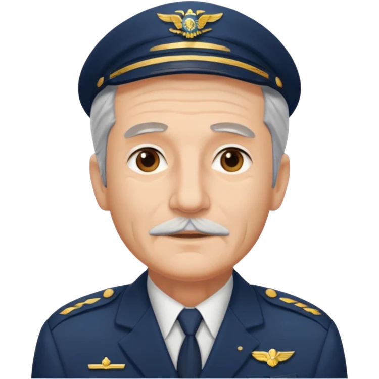 an old airline pilot without mustache emoji