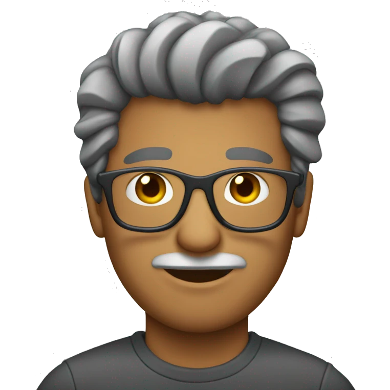 hombre con pelo gris gafas emoji