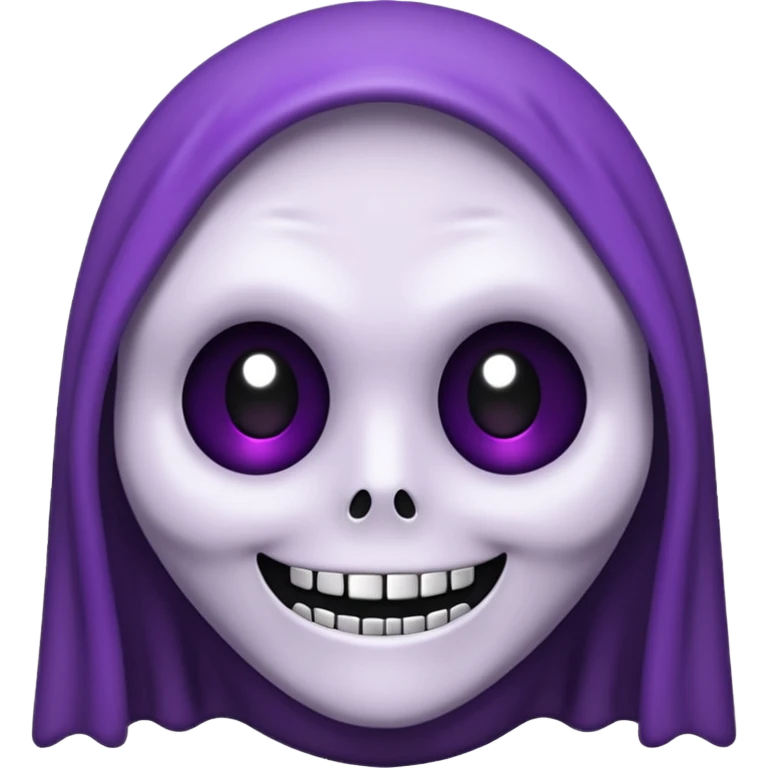 um coração roxo claro com o rosto do ghost face emoji