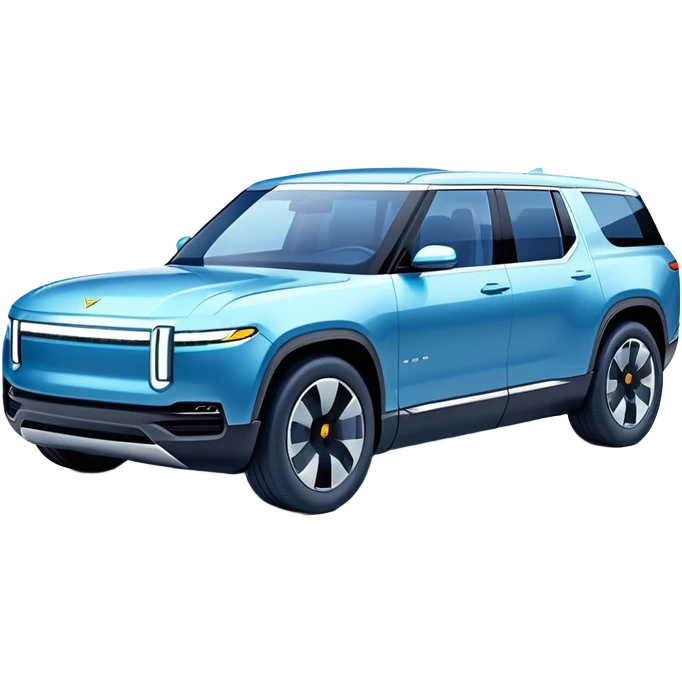 Blue Rivian flying fast emoji