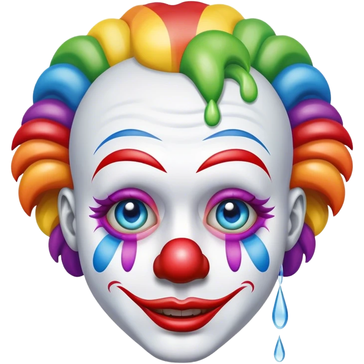 rainbow clown with tears emoji