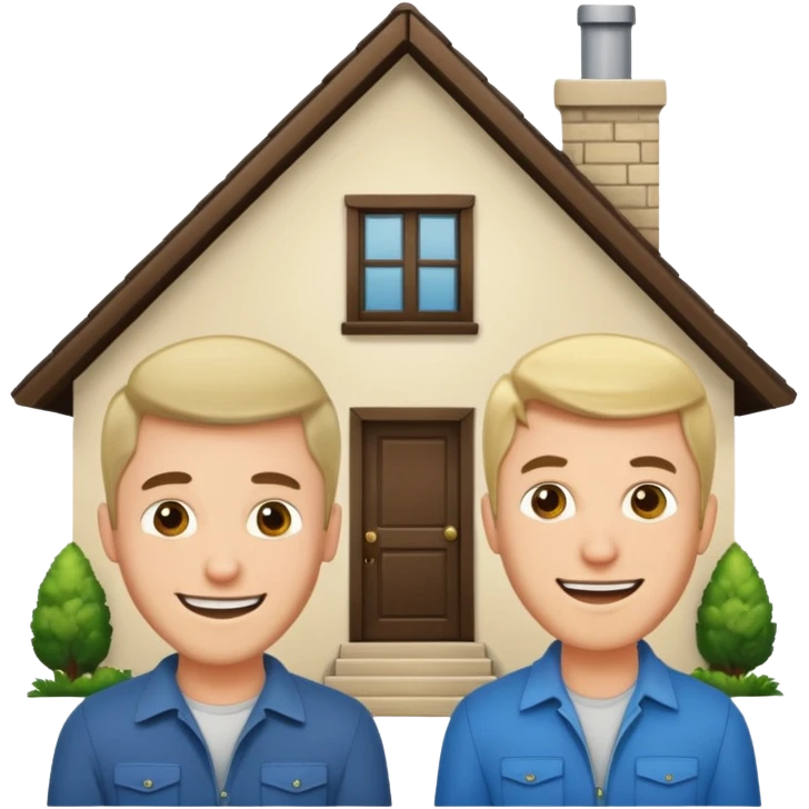 two guys trespassing their house emoji