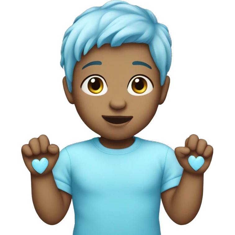 Baby blue hearts emoji
