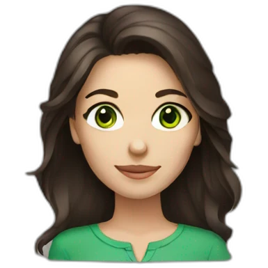 women dark Brown hair Green eyes emoji