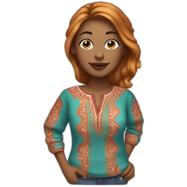 Woman with moroccan shirt emoji
