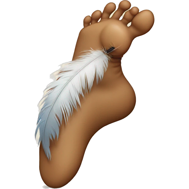 feather tickling a foot emoji
