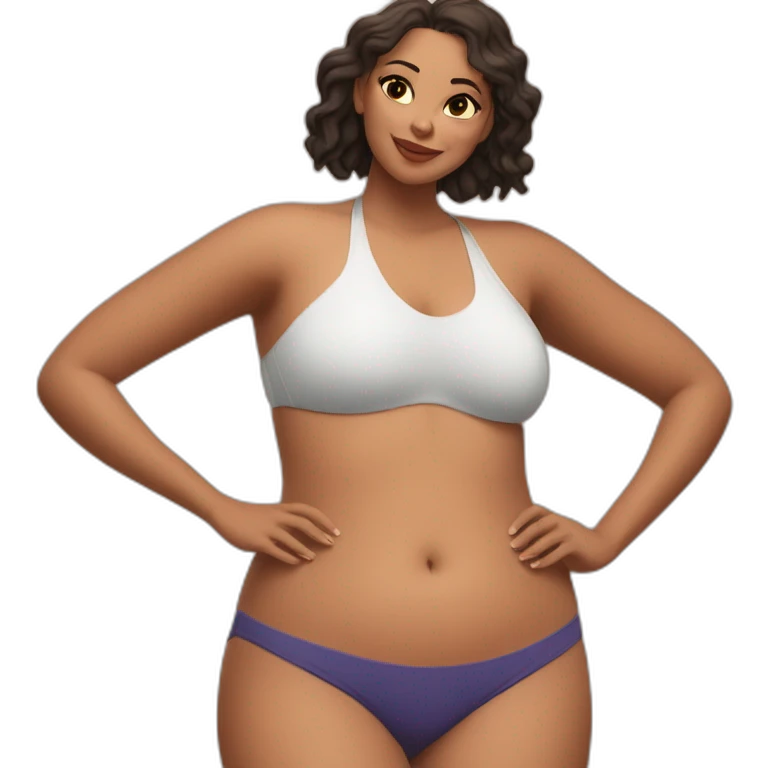 Slim-Thicc caucasian woman swimsuit posing emoji