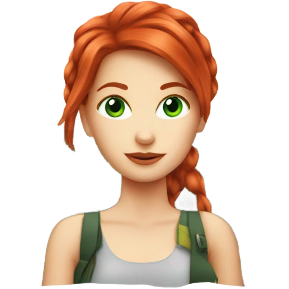 Green eyed Red Hair girl with tour eiffel emoji