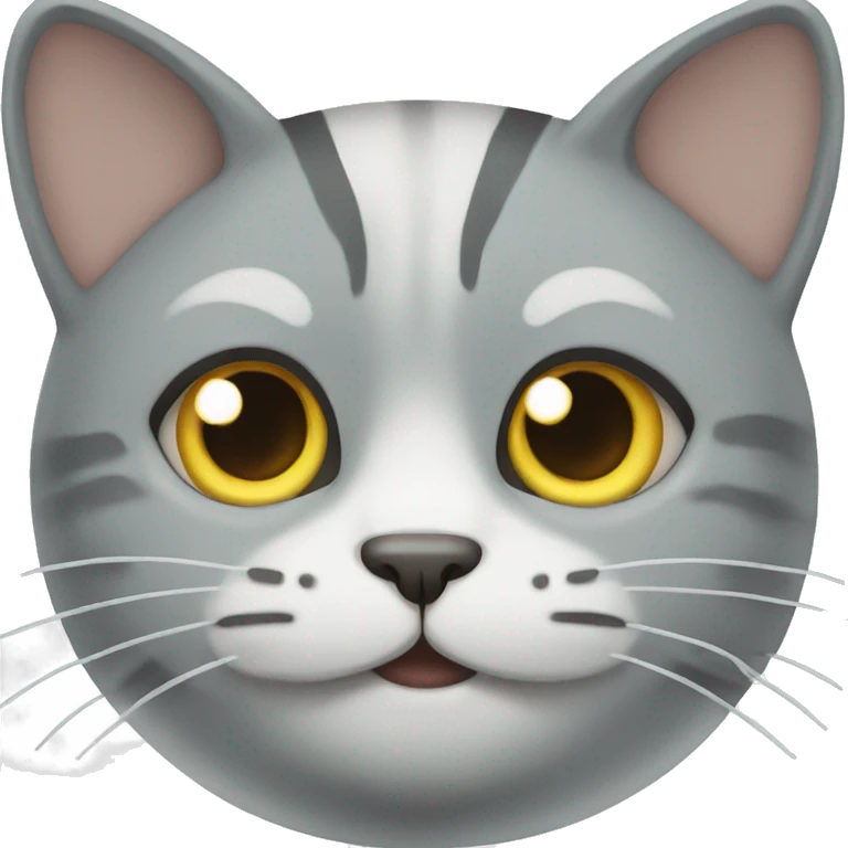 grey cat with white stripes emoji