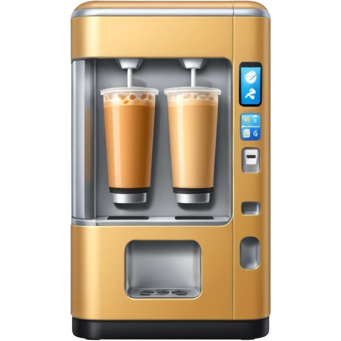 tokyo vending machine with milk tea emoji