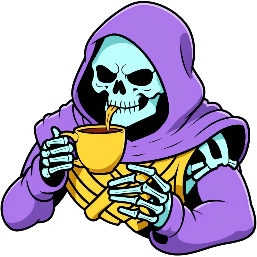 Skeletor sipping tea emoji