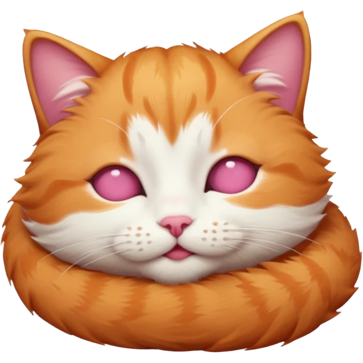 ginger and white small cat eyes closed lying down upside down emoji