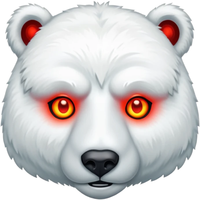 Böser Eisbär mit rot leuchtenden Augen emoji