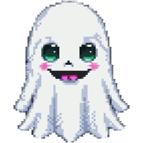 cartoon ghost emoji, winking emoji