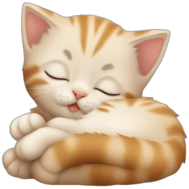 Cute kitten sleeping emoji