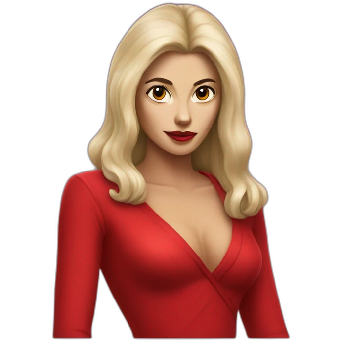 gibbon femme fatale in red dress emoji