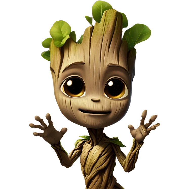 Baby groot blowing kisses emoji