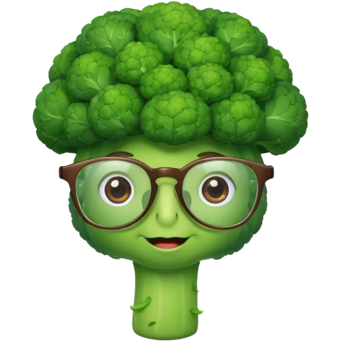 glasses brocoli with hat emoji