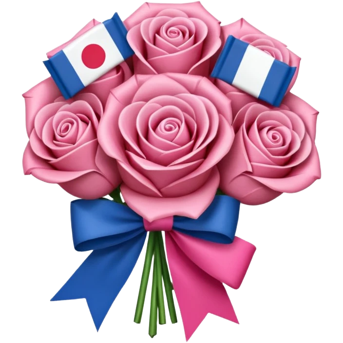 SPAM MEAT rose bouquet wrapped in french flag bow emoji