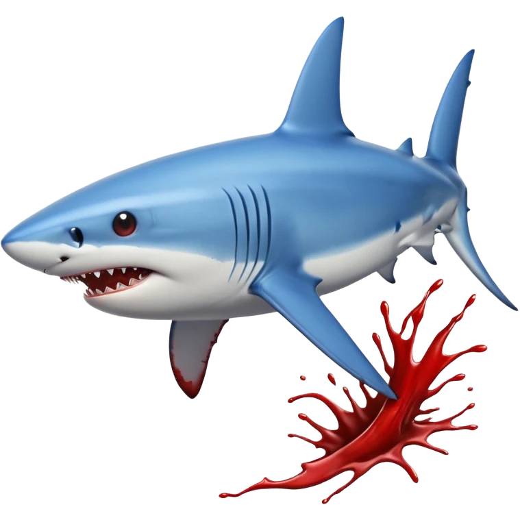 blue Shark attack efferct with blood emoji