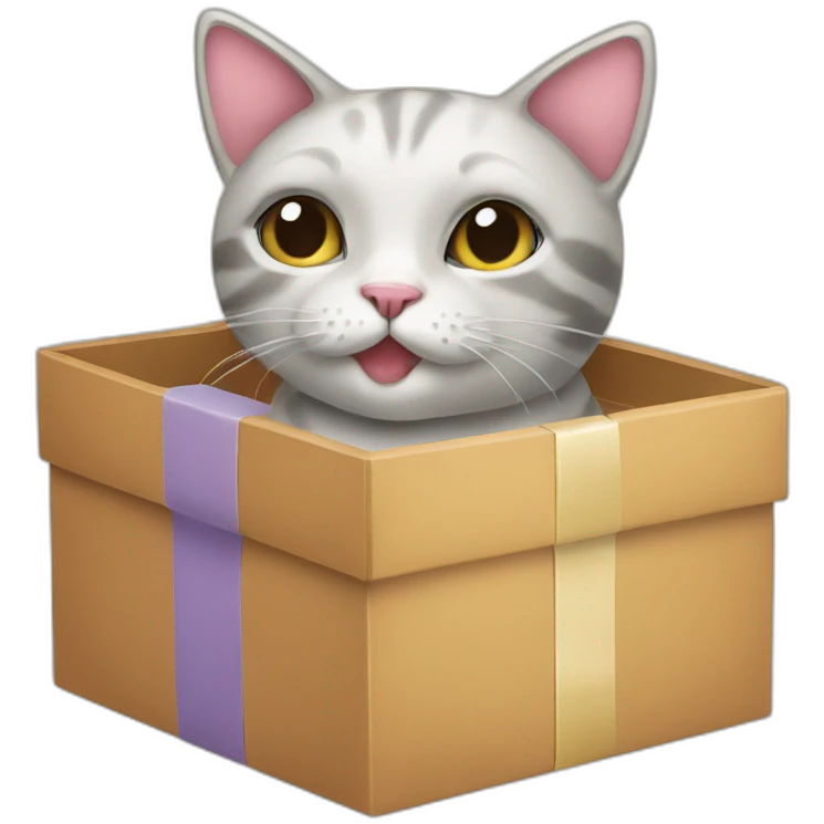 cat gift box emoji