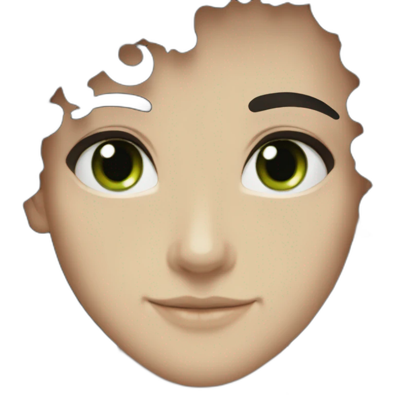 an EBOY blackhoodie green eyes curly black hair and caucasian emoji