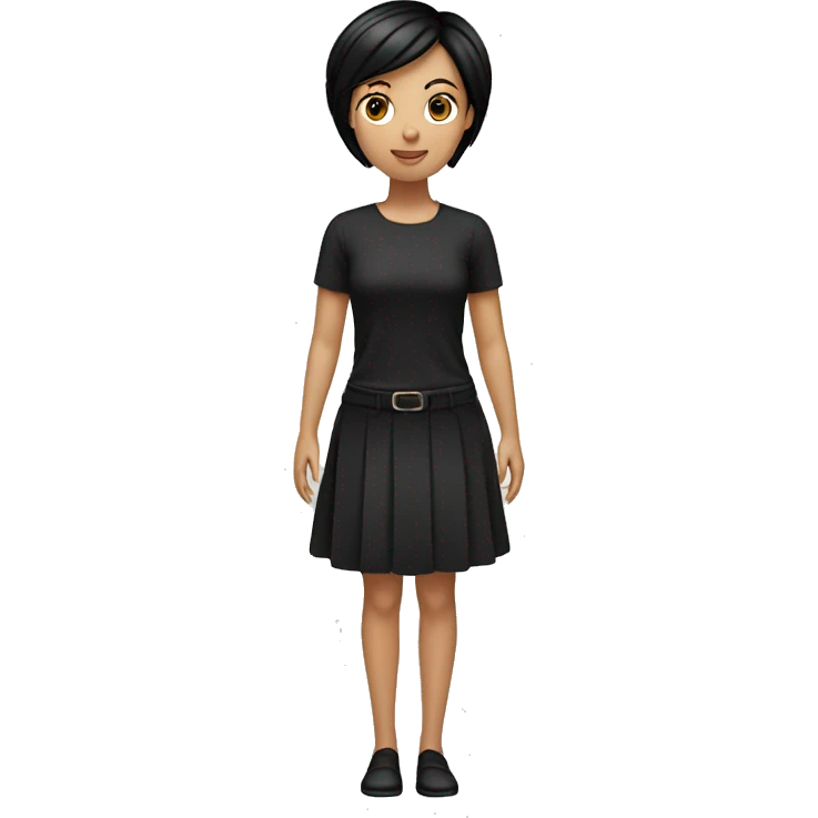 European girl with black short hair 40 age emoji