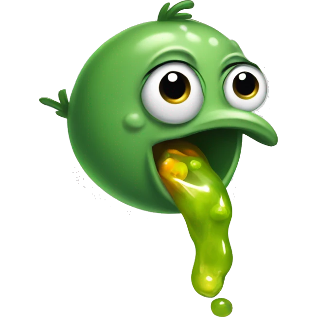 Bird puking pickles emoji