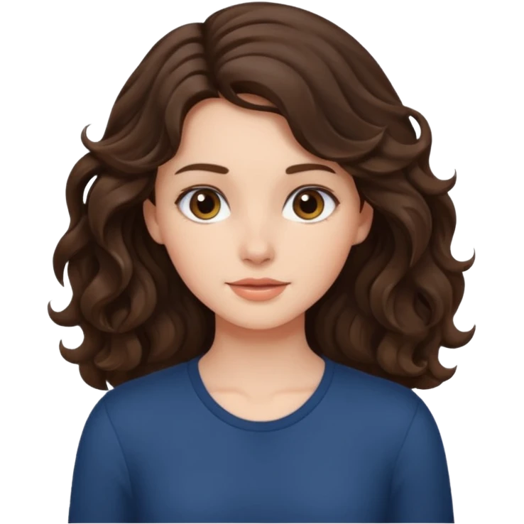 Brunette girl wavy nothing underneath  emoji