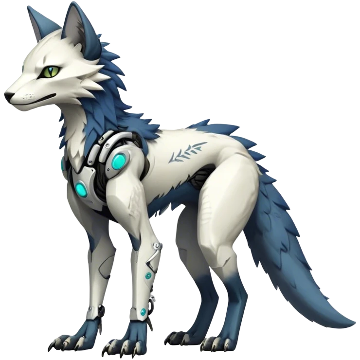 Modern Futuristic Feral Cyborg-Vernid-Sergal-Feline-Trico-species by LiLaiRa full body emoji