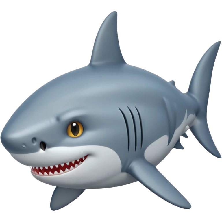 side view of shark body with a cat face emoji