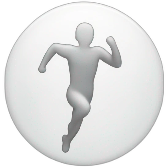 Circle with someone white running inside  emoji