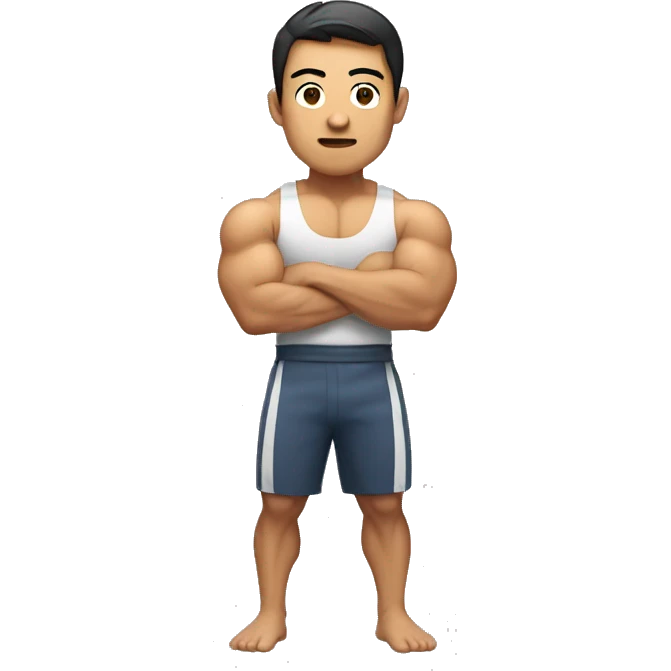 buff gym asian man full body making a 'I want you' face  emoji