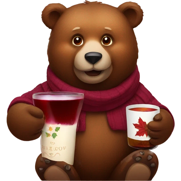 Bear with mulled wine  emoji