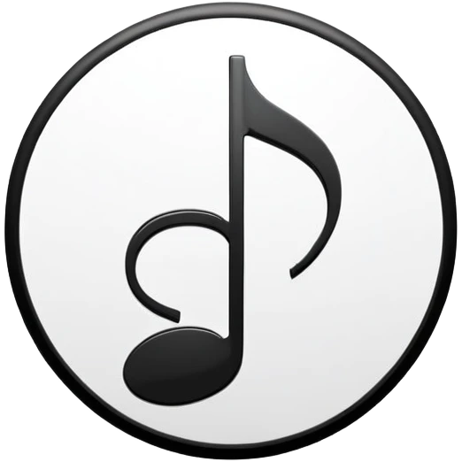 musical note on white circle background emoji