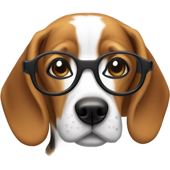 Beagle wearing glasses  emoji