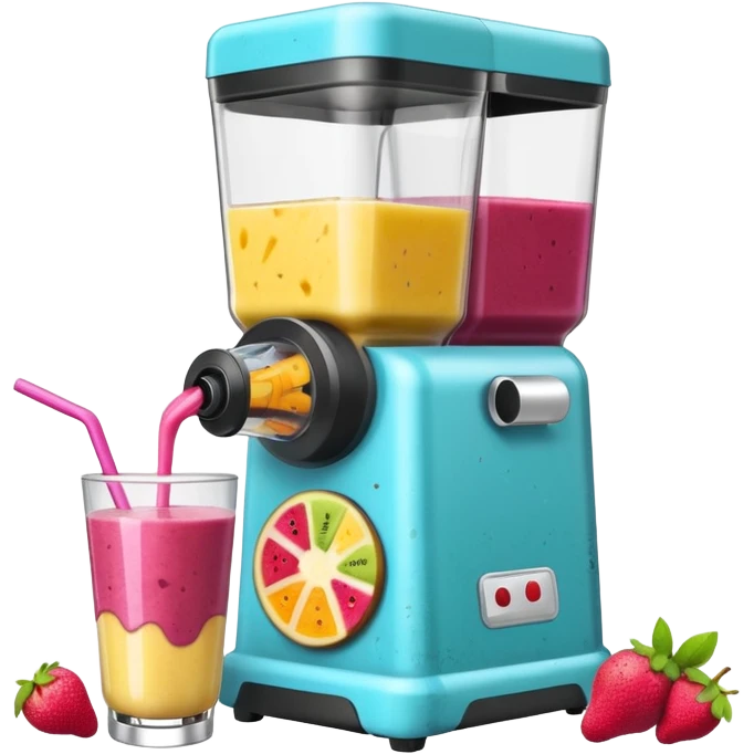 A SMOOTHIE MACHINE BUT THE LID ISN'T ON SO THE SMOOTHIE SPLASHES OUT AND MAKES A MESS emoji
