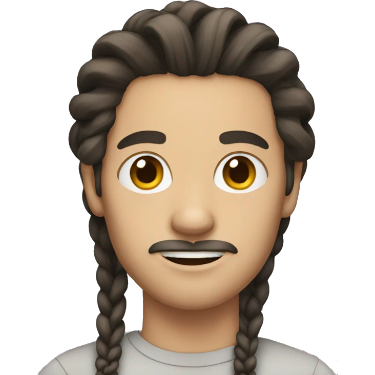 white man with dark hair braids emoji